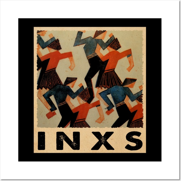 Inxs Evolution Visualizing The Band's Musical Transformation Wall Art by Crazy Frog GREEN